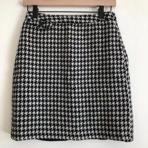 J. Crew Houndstooth Black & White Wool Cashmere Pencil Skirt, 6